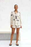 Fongt Summer Comfortable Casual Shirt Suit Short-Sleeved Cardigan Home Two-Piece Set-23064-Outfit