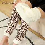 Women Pants Warm Winter Leopard Print Velvet Leggings Ladies Sexy Slim High Waist Elastic Cold-Resistant Pencil