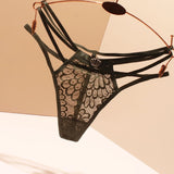 Fongt Crown Lace Thong Female Sense Fine Strips One-Line Transparent Hot Low-Rise Summer Trousers