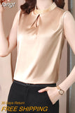 Summer Women's Shirt Chiffon Blouses for Women Sleeveless Solid Shirt Chinese Stand Neck Blouse Female Embroiderey