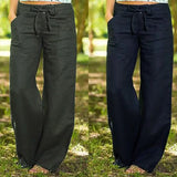 ZANZEA Women Autumn Pants Wide Leg Trousers 2022 Elegant Button Long Pant Turnip Lace Up Pantalon Zip Palazzo