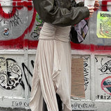 Folds Split Long Skirt Low Rise Loose A-line Midi Skirts For Women Casual y2k Fashion Ladies Holiday Outfits Harajuku 90s-Outfit