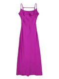 Hollow Out Satin Midi