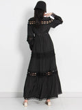 White Loose Dress For Women Stand Collar Long Sleeve High Waist Cut Out Solid Midi Dresses Female Spring