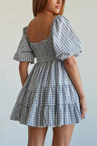 Gingham Babydoll Dress 703-0-Outfit