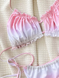 Fongt Color Low Waist Gradient Print Bikini D652W-Outfit