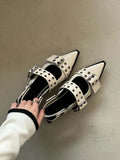 Fongt Small Fragrant Feng Tip Mary Jane Shoes Women 2025 Spring With Skirts Small Leather Shoes Retro Coarse Heel Single Shoes Women