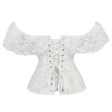 Fongt Girded Body Dress Retro Collar Collar Girded Corset Bras Shaped Black Lady