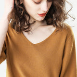 Sweater 2020 New Female V-neck Short-sleeved Knitted Pullover Jumper Pull Femme Clothes Loose Designer