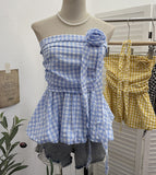 Fongt Lattice Tset Bra Sling Sling Vest Sleeveless T-Shirt Twive Tidal Twives Fluttering With Flower Top Woman 9232
