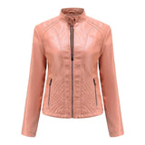 Leather Jackets And Coats Spring Autumn Long Sleeve Fashion Basic Motorcycle Jackets Female Streetwear Casual