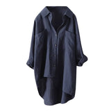 Fongt Casual Wind Pure Color Shirt Spring And Autumn New Women's Cardigan Double Pocket Long Sleeve Temperament Jacket Women's