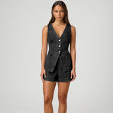 Fongt Fashion Casual Sleeveless High-Waisted Women's Suit Denim Shorts For 2025