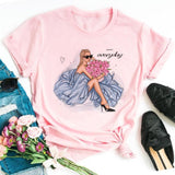 Women Sunflower Girl Printed T