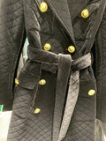 QUALITY Newest Fashion 2023 Designer Overcoat Women's Double Breasted Plaid Belted Velvet Long