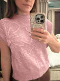 Fongt Loose Women's Sweater Solid Color Knitted Embroidered Sleeveless Vest Vest Topess