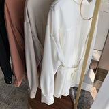 Fongt Shirt Female Design Small Spring And Autumn French Light Ripe Hong Kong Chic High-End Feeling Waist Top