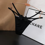 Fongt Ice Silk Slipless Low-Rise Thin Belt Thong Women's Hot Trousers Embroidery Squeal Cotton Net Lust T