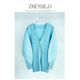 Fongt Folded HP Series 2025 Miyake Spring And Autumn Folded Women's Loose Folding Set Top Straight Trousers