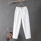 Linen Summer Loose Slimming Straight Ankle-length