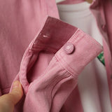 Women Pink Jeans Jacket Oversized Korean Style Single Breasted Chic Denim Coats Spring Autumn Cowboy Jackets