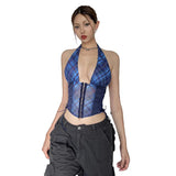 Fongt Summer New Women's Street Fashion Hot Girl Print Tight Belt Belt Bare Vest