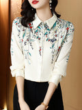 Fashion Woman Blouses 2023 Spring Printed Shirts Elegant and Youth Woman Blouses Silk Basic Womens Tops OL Female