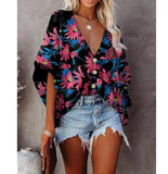 Tees Button V Neck Sexy Casual Befree Short Sleeve