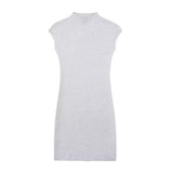New Stretch Slim Sleeveless Knitted Short Dress 5039644-Outfit