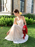 Fongt Xixi 13 Lines 2025 Summer New Elegant Temperament High-Waist Embroidery Sling Dress Women 88302