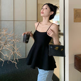 Bra Strap Tank Top Korean Summer Solid Color Slim Fit Fashion Style Versatile-Outfit
