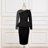 Fongt Designer Cut Piece Splicing Dress Nail Beaded High-Rise Thin Dress Dress Dress Dress Skirt