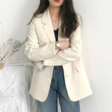Fongt Suit Jacket Woman's New 2025 Korean Version Of Spring And Autumn Leisure Loose Net Red Autumn Suit Top British Style Woman