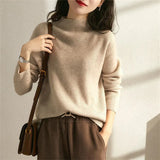 Fongt Turtleneck Sweater Female 2024 Autumn / Winter New Solid Color Languid Wind Slim Inside With Long Sleeve Knit Bottom Top-Outfit