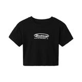 Fongt Letter Print Short T-Shirt Women's Summer 2024 New Slim Slim Short-Sleeved