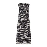 New Printed Silk Mesh Wrinkle Slim Breast Dress 5039373-Outfit