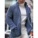 Fongt And Winter New Men's Knit Cardigan Stand Collar Long Sleeve Single Breasted Pocket Cardigan Casual Men's