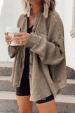 Fongt 2025 New Coat Fashion Casual Collar Pocket Splicing Irregular Shirt Jacket Woman
