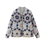 Fongt Women's Loose Print On Both Sides Of The Cotton Jacket 5795