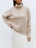 Women'sTurtleneck Winter Autumn Long Sleeve Tops Casual Loose Jumper Oversized Sweater Thick Warm Knitted Pullover for Women-Outfit