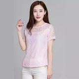Fongt Shooting 2025 Summer Dress New Bottoming Tops To Put On White Round-Neck Short-Sleeved Lace Chiffon Shirt