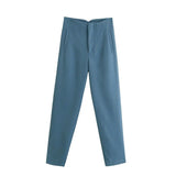 Chic Candy Color Office Professional Mujer Pants Fashion Harajuku All-match Slim High-waist Women's