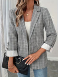 Fongt Elegant Lattice Suit Coat Top