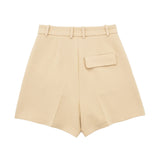 New Spring Style High Waist Shows Thin Pleated Casual Shorts 1478030-Outfit