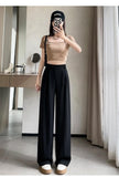 Fongt Suit Pants Hanging Woman Summer Small High-Grade Ice Silk Impenetrable Narrow Version Of Casual Straight Pants