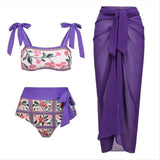 Fongt New Swimwear 2-Piece Set Vacation Bikini Beach Sexy Bikini One-Piece Conservative Swimsuit