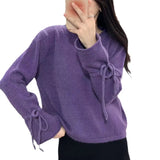 Of Warm-Sensitive Soft-Wind Pullover Sweater Sweet Soft Waxy Loose Long-Sleeved Knitted Shirt-Outfit