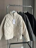 Fongt Temu Same Jacket Autumn And Winter New Top Lingge Quilt Cotton Suit Loose Coat Casual