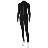 Fongt Women's Solid Color Long Sleeve Zip Waist Show Slim Sports Yoga