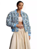 2024 Autumn / Winter New Women's Fashion Temperament Small Daisy Print Jacket Cotton Jacket-Outfit